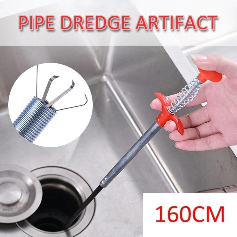 Pipe Unblocker Dredging Tool  Cleaning Kitchen Sink Drains - 60cm