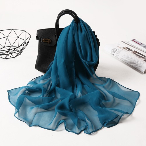 Women Long Soft Chiffon Scarf Sheer Plain Wrap Shawl Large Stole Neck Scarves - Picture 8 of 34