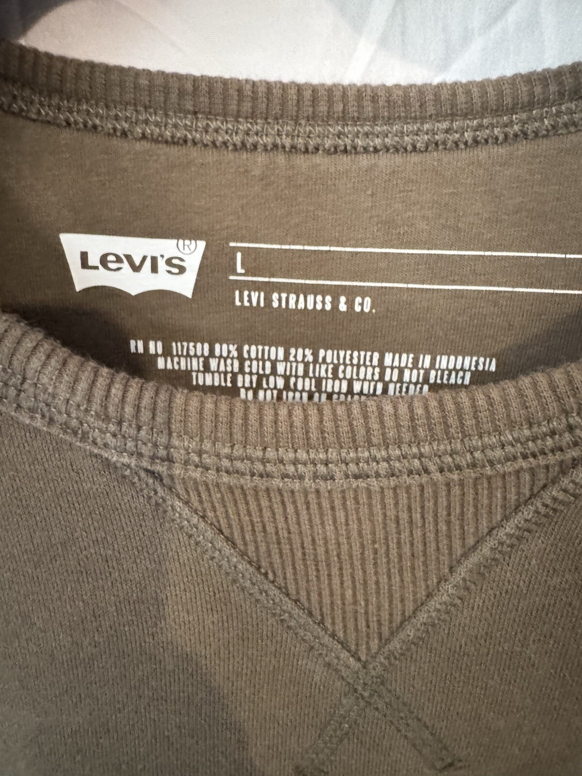Levi Strauss Men L Gray Sweatshirt Retro 2 Horse Design Levi’s Crewneck Sweater image 3
