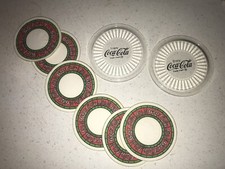 Coca Cola clear coasters with 6 paper liners