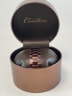 Accutime Curations Watch and Bracelet Set Size 7.5 Brown New 