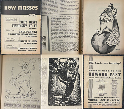 VTG New MASSES October 14 1947 Hans Eisler Phillip BONOSKY Gropper Leftist CPUSA