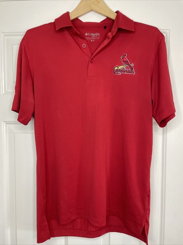 St Louis Cardinals Mascot Logo Embroidered Short Sleeve Men's Golf Shirt Sz M