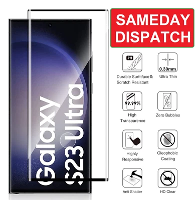For Samsung Galaxy S23 Ultra Tempered Glass Screen Protector Full Coverage