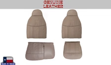 Tan LEATHER 60/40 Bench Seat Covers 1997 1998 Ford F150 Lariat XLT Extended Cab