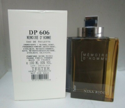 NINA RICCI MEMOIRE D'HOMME EAU DE TOILETTE SPRAY Oz 100ml For
