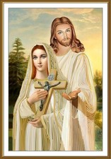 Bead Embroidery Kit Hand embroidery kit Beaded Stitching "Jesus and Mary" icon