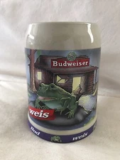 Vintage 1995 Budweiser  Bud Frog Pepe Stein Collectible Mug Cup Made in Germany