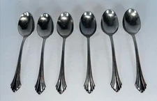 6 Oneida BANCROFT Soup Spoons Flatware Stainless Steel Silverware 6.5”