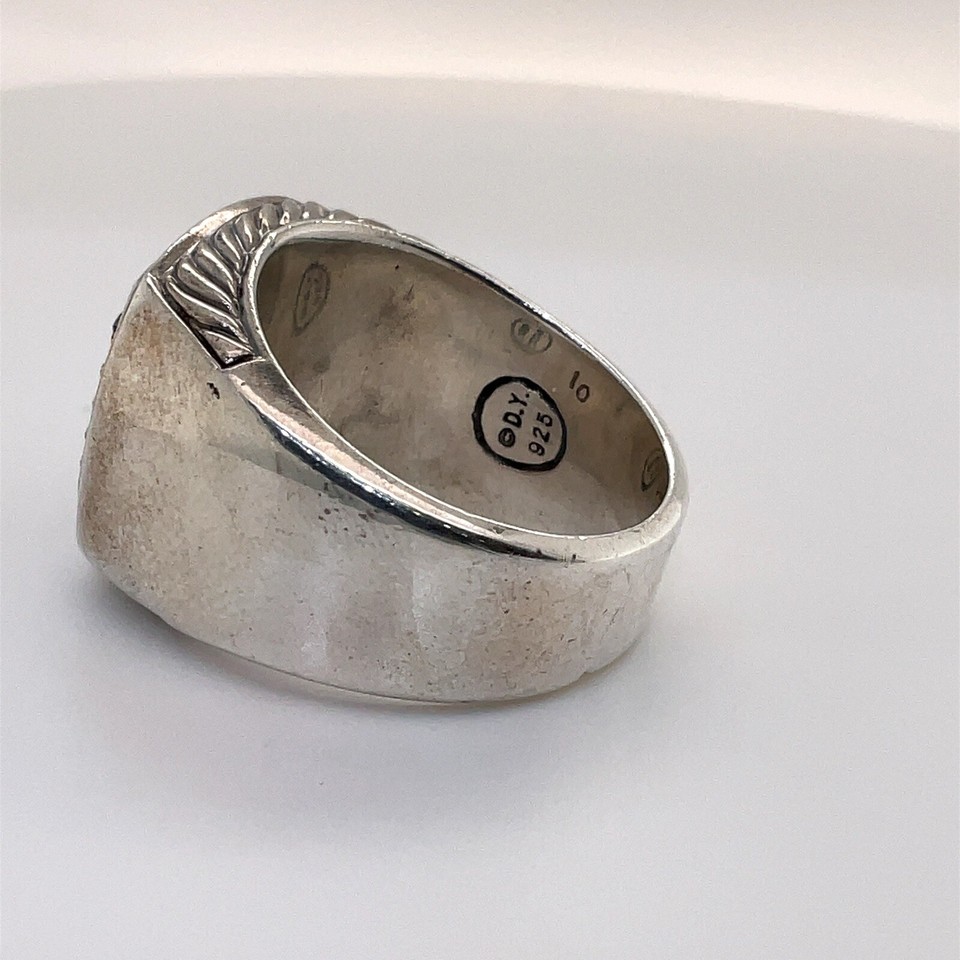 David Yurman Mens Ring With Pavé Black Diamonds eBay