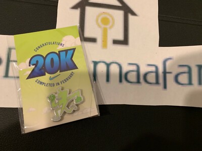 NIKE GO RUN 20K PIN LIMITED EDITION COMPLETED IN FEBRUARY CHALLENGE NRC RUN CLUB