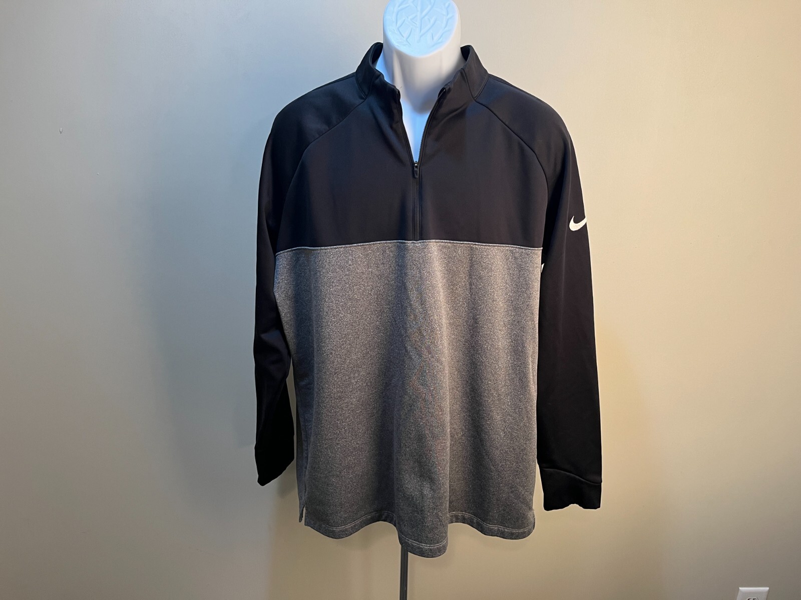 SACAI X NIKE Nike Golf Uomo Nero e Grigio Manica Lunga 1 2 Zip Pullover Giacca XL US INtime OTTIMEioni