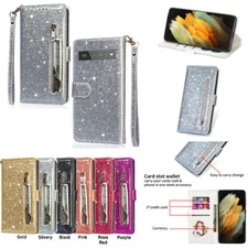Magnetic Glitter Leather Flip Card Wallet Case For Google Pixel 10 Pro 9A 8A 7 6