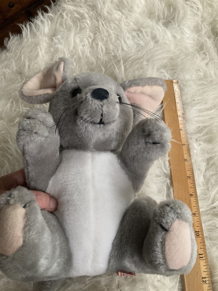 1978 Fun Farm Gray Mouse Plush 12” Stuffed Animal Vintage Grey Big