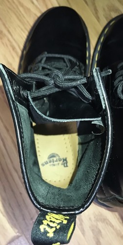 Dr Martens 1460 W Lace Up Combat Boots Smooth Black Leather Women Size 7 US NWOB - Picture 9 of 17