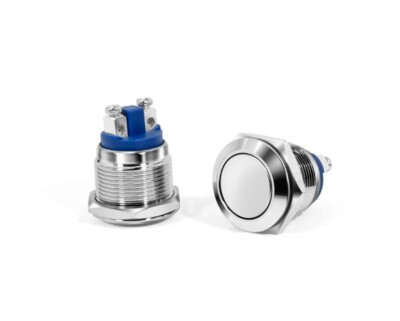 16mm Unterputzkopf Edelstahl Drucktaster Momentan EIN/AUS Hupenschalter Silber