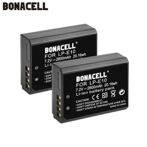 2x batteria 2800MAh per Canon LP-E10 EOS 1100D 1300D 2000D Rebel T3 batteria + caricabatterie - Foto 8 di 12