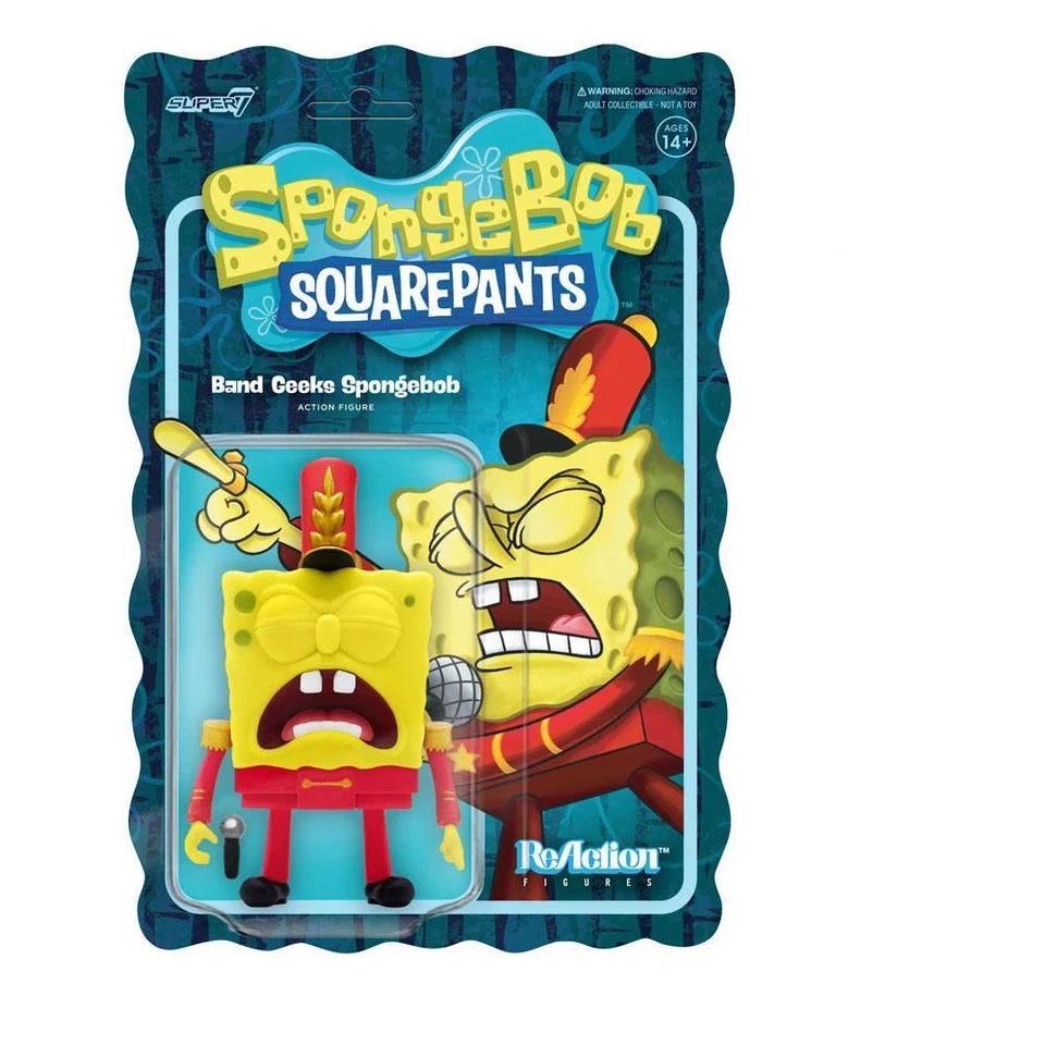 SpongeBob Squarepants Band Geeks Schwammkopf 3 3/4 Inch ReAction Figur Super7 - Bild 1 von 3