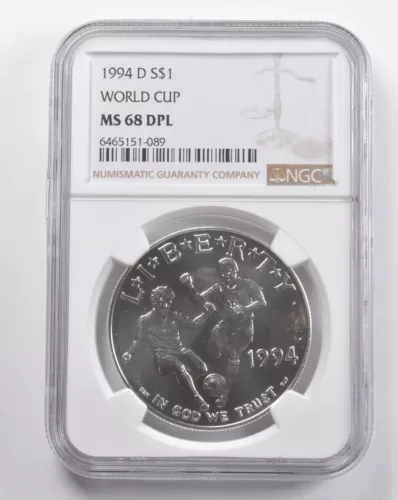 MS68 DPL 1994-D World Cup Commemorative Silver Dollar NGC ONLY 9 DMPL! *5746