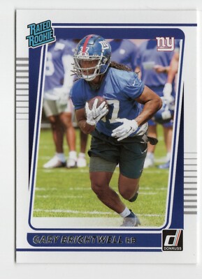 Gary Brightwell 313 2021 DonrussRC Rookie New York Giants Card