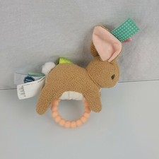 Mary Meyer Taggies Harmony Bunny 6" Baby Teether Rattle Teething Ring Plush Toy