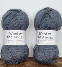 New 2 Skeins of Knit Picks 100% Peruvian Worsted Weight Wool Yarn Opal Heather