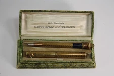 Very Nice Wahl Eversharp Gold Filled Ring Top Fountain Pen & Pencil Set 14K NIB