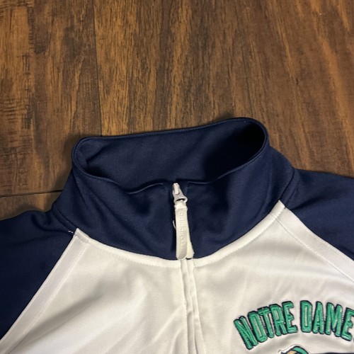 Adidas Notre Dame Fighting Irish Trefoil Blu Full Zip Track Jacket Uomo L - Foto 6 di 17