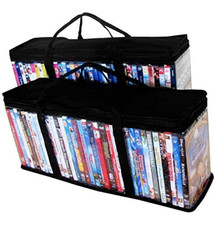 DVD Storage Case CD Holder Carrying Bag Organizer Zippered Cases 2 Bags 80 Piece