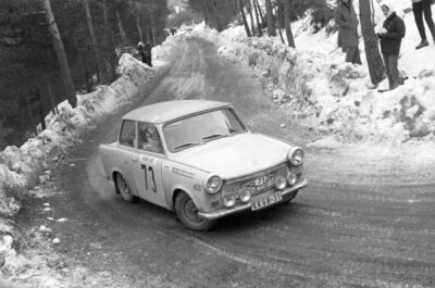 Helmut Piehler Lothar Sachse Trabant Motor Racing 1972 Rally Car Old Photo