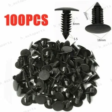 100X 8mm Bumper Clips Auto Car Hole Plastic Rivets Fastener Fender Push Pin