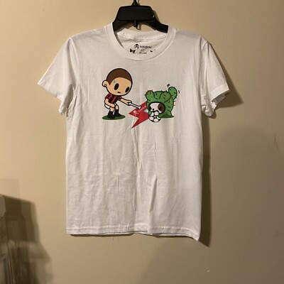 T-Shirt Unisexe Tokidoki Geisha - Taille M - Ivoire/Multicolore - Coton - Neuf Avec Étiquettes
