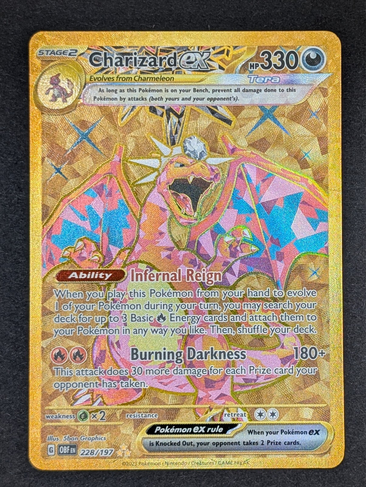 2023 CHARIZARD Ex 228/197 Pokemon TCG Obsidian Flames NM