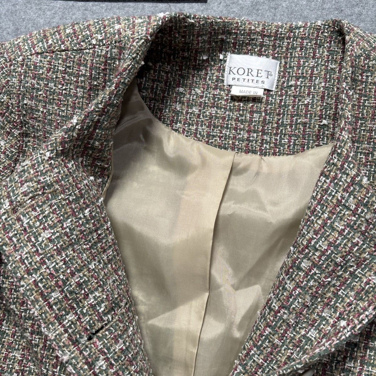 Blazer Femme Koret En Rayon - Taille 10, Motif Plaide Bleu/blanc/beige - Neuf Avec étiquette