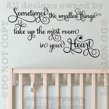 Sometimes The Smallest Things Room in Your Heart Vinyl Wall Decal Quote Pooh