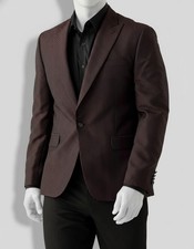 Karl Lagerfeld Paris Men's Red Breasted Herringbone Modern Jacket Blazer Sz 36R.
