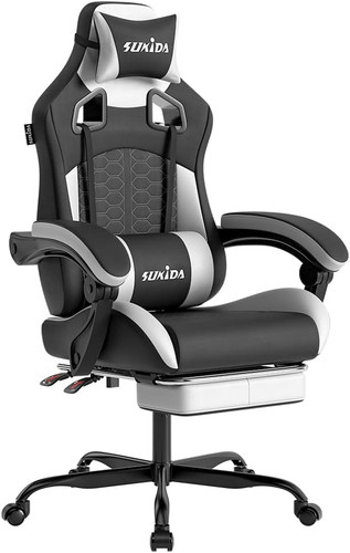 Gaming Stuhl, Ergonomischer Gaming-Stuhl Mit Fußstütze,