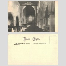 Vintage Postcard - Church Interior, Pews and Stone Arches REAL PHOTO UNPOSTED