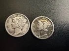 Lot of 2 Mercury Dimes 1936 and 1943