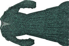 Banana Republic Women's M Green Animal Print Tiered Midi Dress V-Neck Ruffle