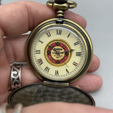 Vintage Scotch Tape 3M Logo Pocket Watch Men 47mm Gold Tone Hunter New Battery