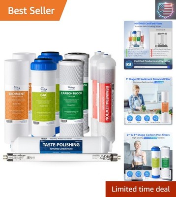 F10KU NSF Certified 1- Replacement Filter Set for 7-Stage RO Water Filtration...