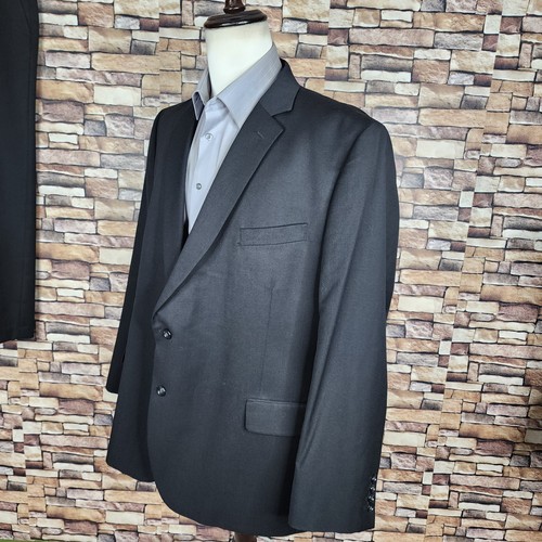 Stafford 2 Piece Suit Mens 2 Piece Suit Mens 52R 40X30 Black Double Vented - Picture 4 of 12