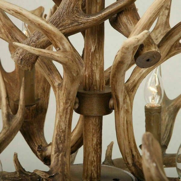 Faux Antler 43" Wide Rustic Antler Chandeliers 8 Candle Pendant Light Fixture - Image 3 of 4