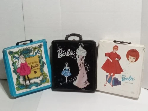 Lot Of 3 VINTAGE 1962, 1963 & 1968 BARBIE DOLL CARRYING CASES - See Details