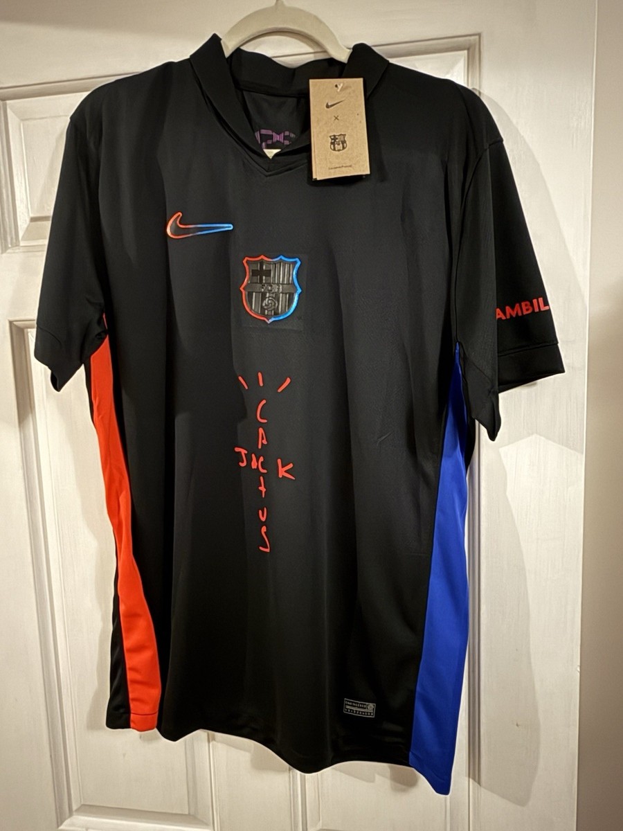 Barcelona Cactus Jack Black Soccer Jersey Plain US Size Large | eBay