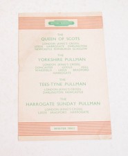 Railway Leaflet BR Queen of Scots Yorkshire Tees-Tyne Pullman Svcs. Winter 1954