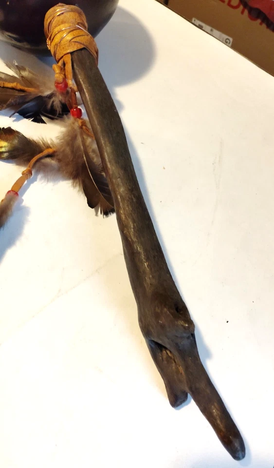 Chamán Maraca Brujo Doctor Tribal Ritual Agitador Grande 6 pulgadas Ceremonial Indígena Foto 4 de 4