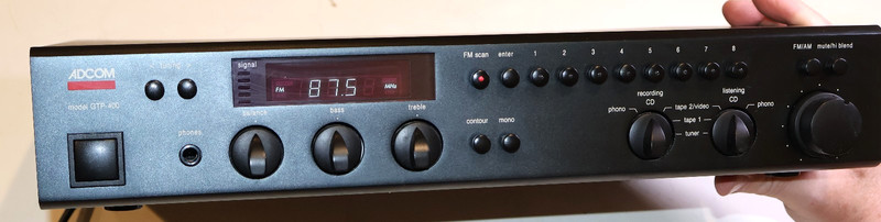 ADCOM GTP-400 TUNER PRE AMP  Model GTP 400 Preamplifier 120V 50-60Hz 20W