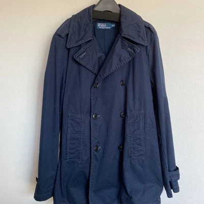 Polo Ralph Lauren Manteau Trench Veste Homme Taille M Bleu Marine - Photo 1/4